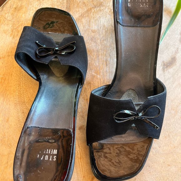 Stuart Weitzman Shoes - Vintage  Stuart Weitzman Black Kitten Heels , Size 10.5